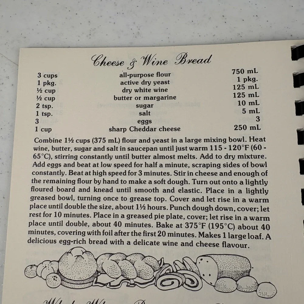 Experience‎ a Taste of Wine Grape & Wine Recipes Cookbook Ontario 1985 Vintage